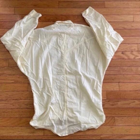 Adult Size L Freego Vintage Western Shirt Yellow with embroidery  and beadwork 1 - Picture 6 of 6